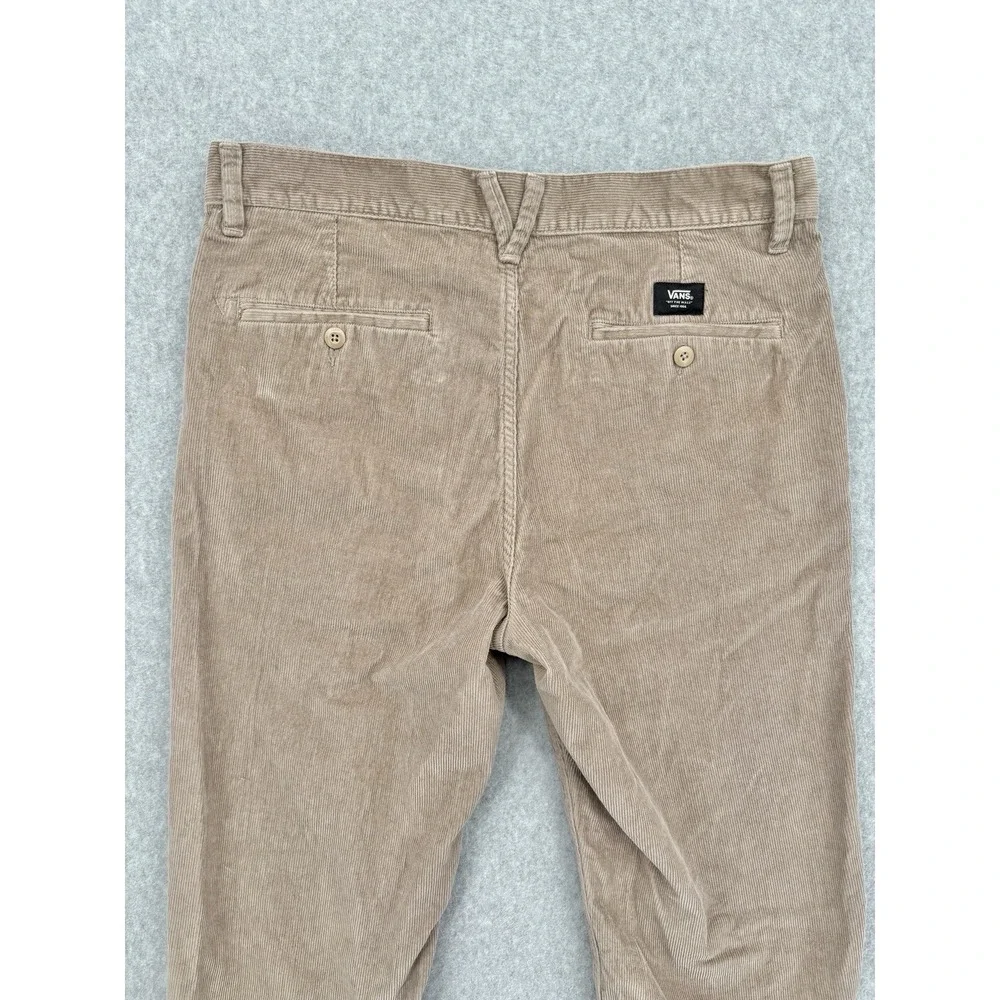 Vans Authentic Chino Relaxed Pants Mens 32 Tan Brown Corduroy Skate 100% Cotton